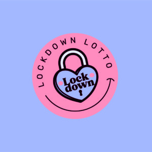 Logo Lockdown Lotto, ein Vorhangschloss in Herzform