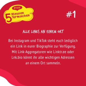 Alle Links an einem Ort: Bei Instagram und TikTok steht euch lediglich ein Link zur Verfügung. Mit Link-Aggregatoren wie Linker.ee oder Lnk.bio könnt ihr alle wichtigen Adressen an einem Ort sammeln